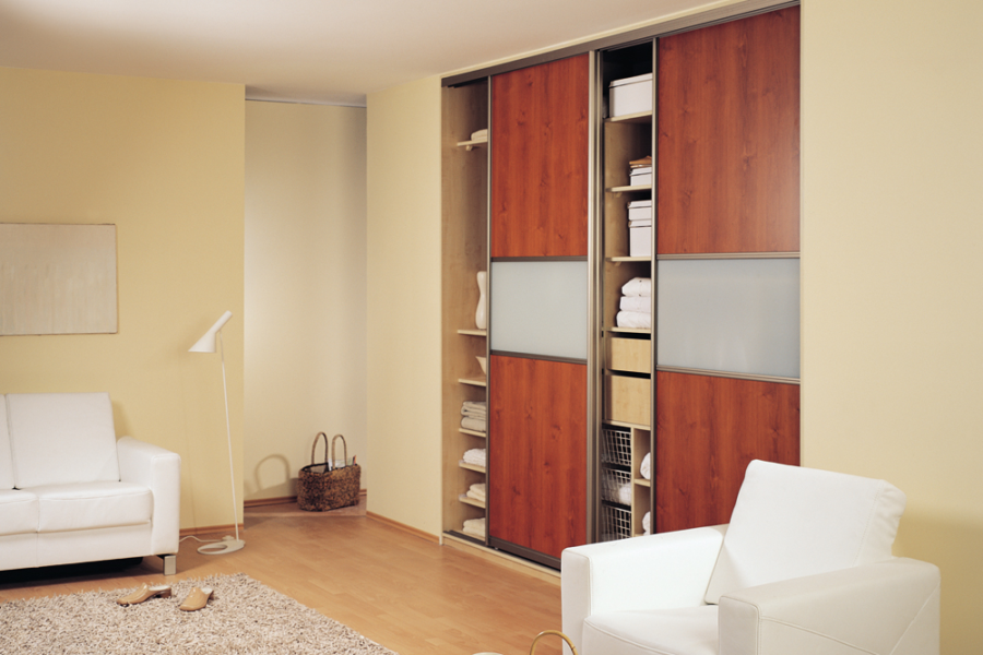 Three door triple panel sliding wardrobe