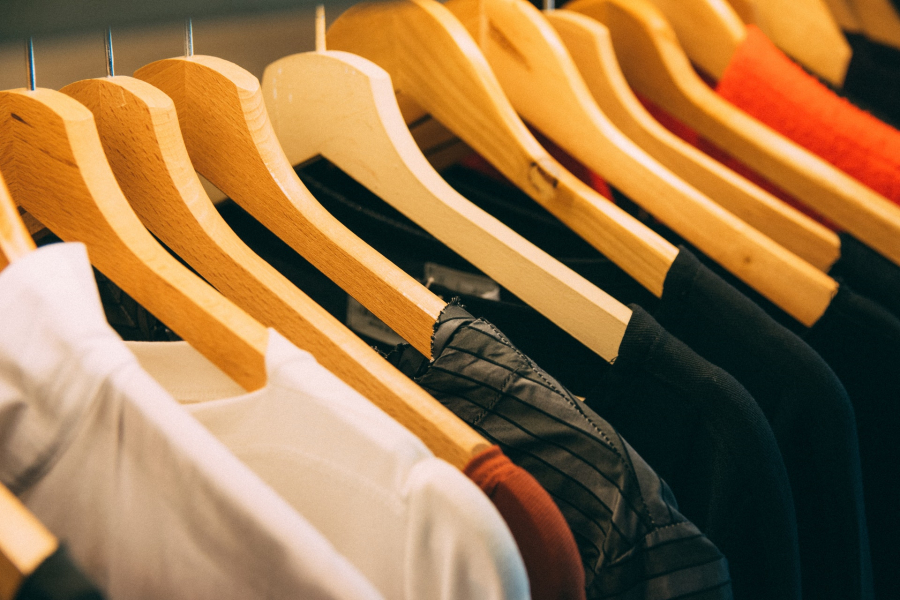 Image of Clothes in a Sliding Wardrobe