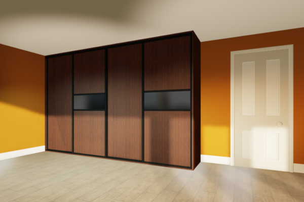 Inspired by Birmingham's industrial heritage. Rich copper colours accented with our tobacco walnut coloured wardrobes