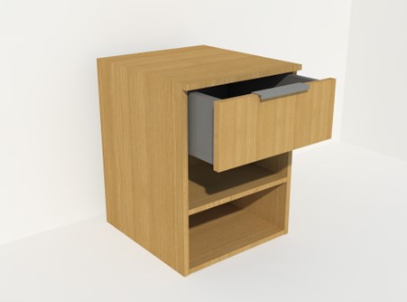 3 drawers bedside unit