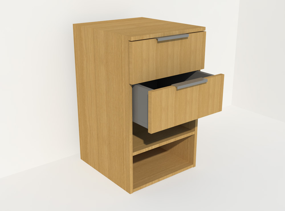 2 drawer bedside unit