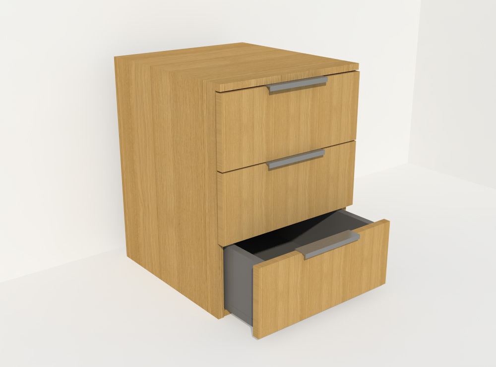 3 drawer bedside unit