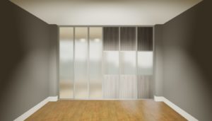 6 door mirrored & wood sliding wardrobe