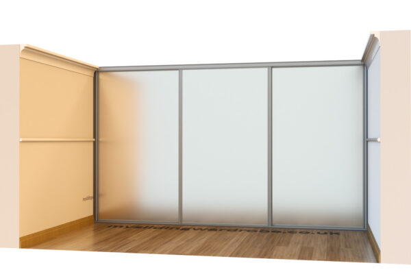 Wall to wall sliding wardrobe