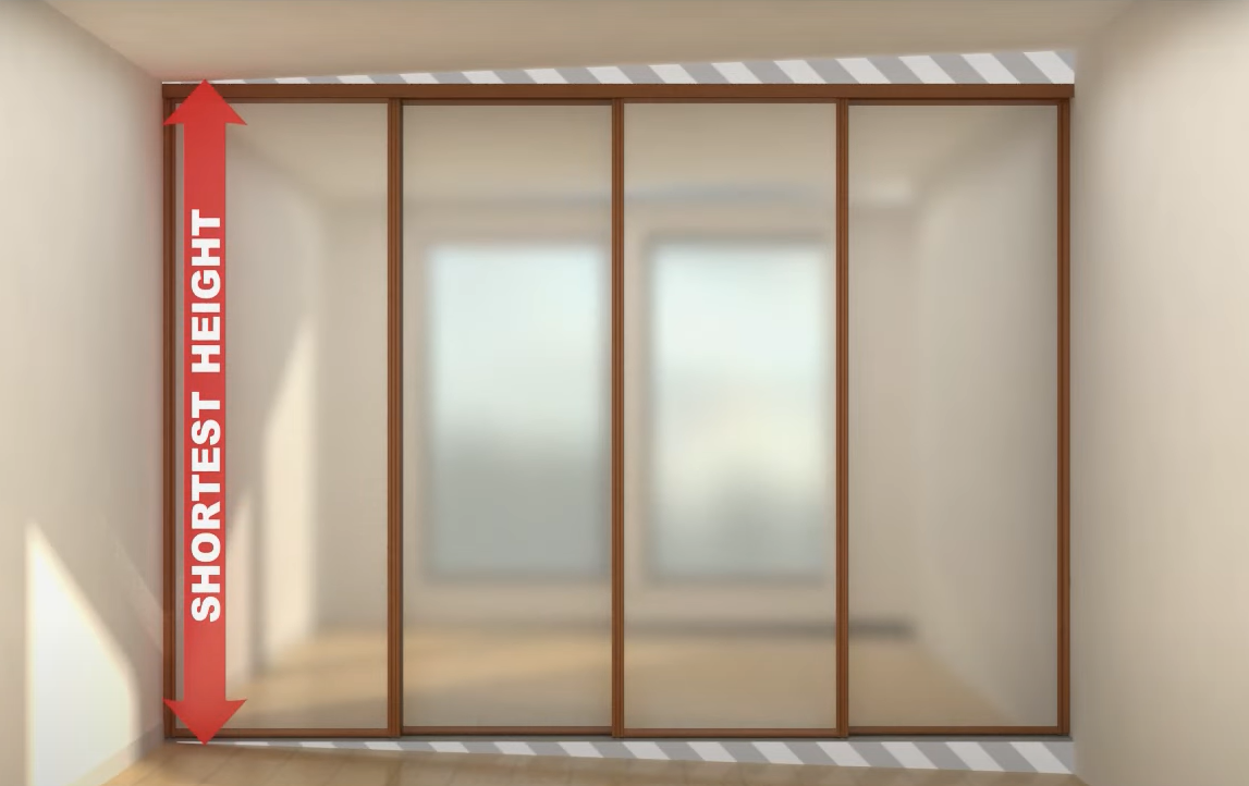 Sliding wardrobe shortest height measurement