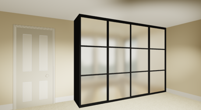 4 Door Black Wardrobe